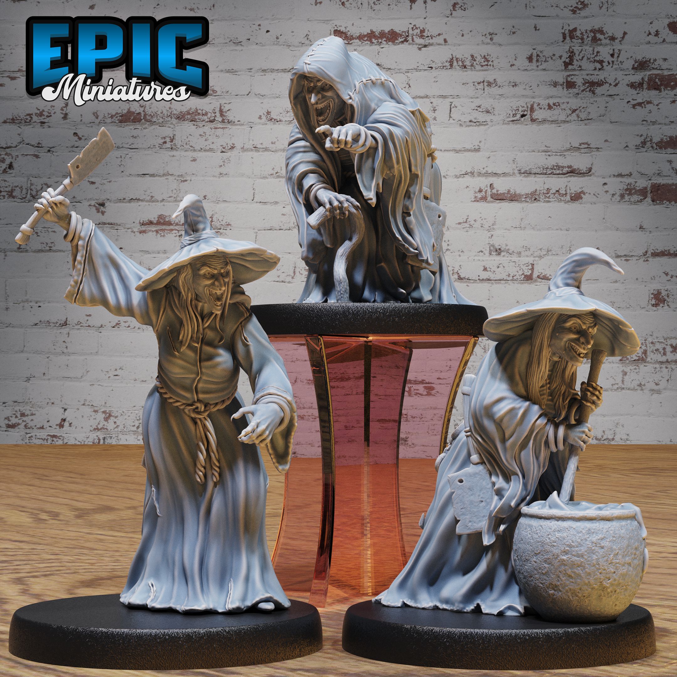 Green Hag Set / Forest Witch / Evil Spirit / Woodland Wizard / Magical Old Female / Fable Marsh Sorcerer / Dark Necromancer / Nature Magician / Fantasy Fighter Encounter